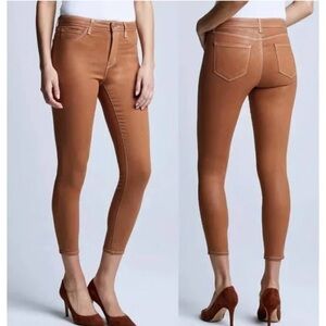 L'Agence Margot High Waisted Skinny Java Coated Jeans Size 28